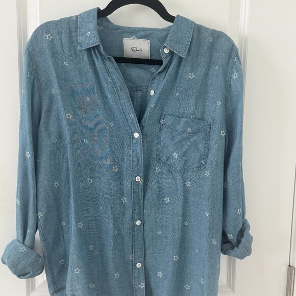 Rails Ingrid Indigo Polka Dots Chambray Shirt - Picture 1 of 3